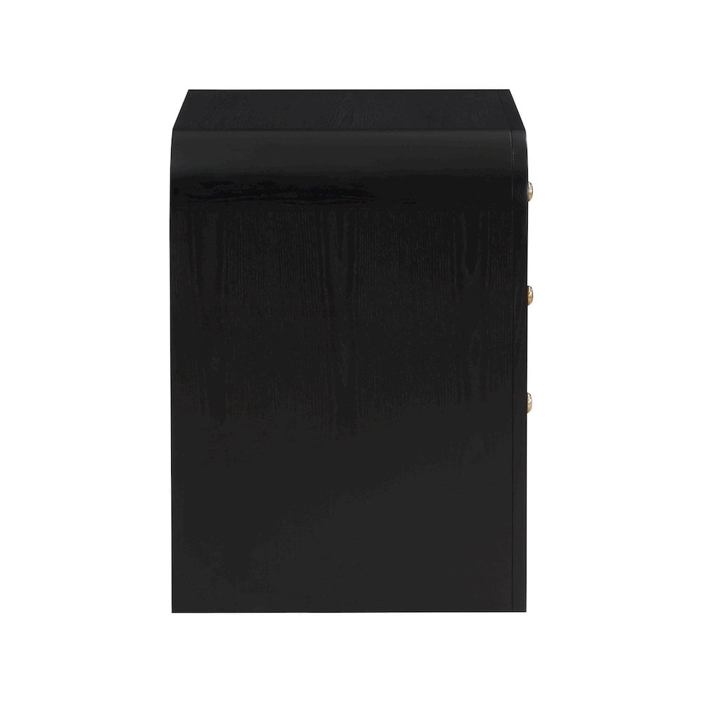 Meridian Furniture Siena Black Ash Wood and Natural Cane Dresser