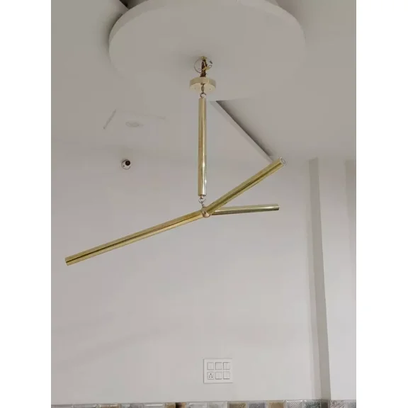 3 Light Slingshot Chandelier Arrow light Fixture Apparatus Lightning Modern Ceiling Chandelier with Polished Brass Finish