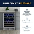 thumbnail image 2 of Newair 24 inch 46 Bottle Wine Cooler Refrigerator, Built-in Recessed Kickplate, Dual Zone Wine Fridge in Stainless Steel, 2 of 17