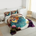 thumbnail image 3 of Feelyou Wildlife Tiger Child Bedding Comforter Set, Cute Cartoon Animal Twin Comforter Sets, Summer Flower Floral Reversible Bedding Set, Microfiber Bedroom Decor, 2-Piece, 3 of 8