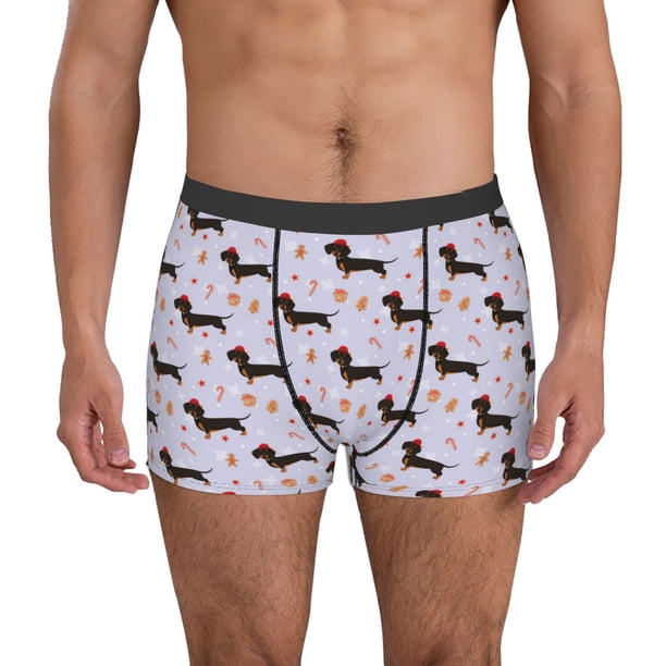 Fotbe Dachshund Dog Puppy Calzoncillos Tipo Boxer con Bolsa de Soporte Total para Hombre, X-Temp Fresco, Transpirable y de Secado Rápido-XX-Large