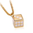 thumbnail image 1 of Collier Pendentif dés Chanceux 3D Breloques Pendentif Collier Hip Hop Bijoux (Or), 1 of 2