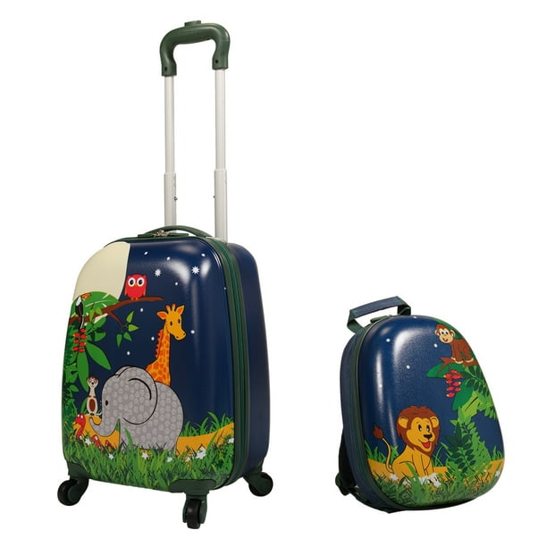 Tobbi Tobbi 2 PC Kids Carryon Luggage Set 12" Backpack & 16" Rolling