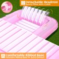 thumbnail image 5 of SLOOSH Inflatable Tanning Pool Lounger Float for Adults, 70" x 46" Large Suntan Tub Pool Floats Sun Tan Tub Ice Bath Tub Tanning Bed Blow up Pool Raft Lounge Floatie,L-Pink White, 5 of 7
