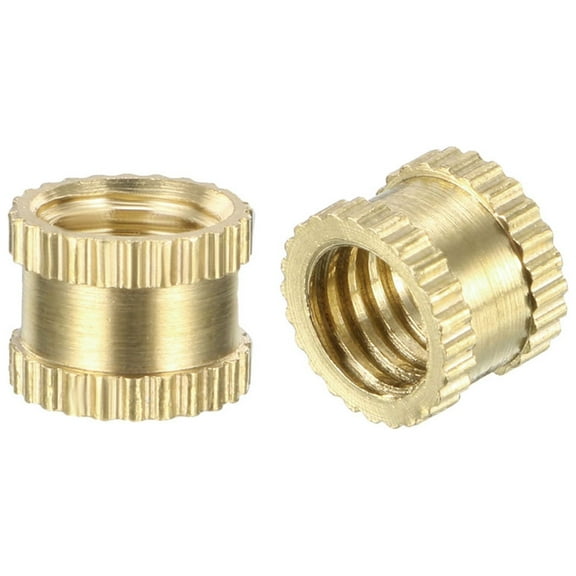 M6 x 6mm(L) x 8mm(OD) Brass Knurled Threaded Insert Embedment Nuts 50 Pcs