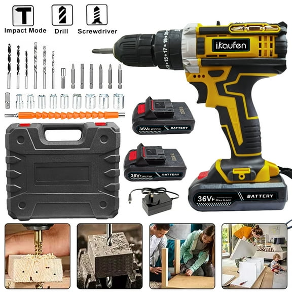 21V Cordless Drill Electric Screwdriver Mini Wireless Power Driver Lithium-Ion Battery Home DIY Cordless Drill Set