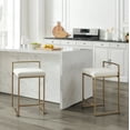thumbnail image 3 of Crosley Furniture Harlowe Modern Steel Counter Stools, Creme (Set of 2), 3 of 10