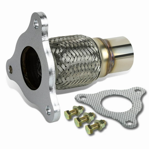 DNA Motoring FXP-CC95 For 2007 to 2010 Chevy / Saturn / Pantiac 2" 3 -Bolt Exhaust Catalytic Converter Repair Flex Pipe - 2.2L L61 LAP 2.4L LE5 08 09