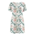 thumbnail image 4 of USSUMA Dress for Women Wedding Guest, Women’s Casual Summer T Shirt Dress Loose Short Sleeve Floral Print Tunic Dress Boho Beach Swng Sundress for Women, 4 of 8
