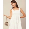 thumbnail image 5 of Moomaya Shoulder Straps Square Neck Solid Cotton Dress - Women's Trendy Dress, 5 of 9