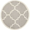 thumbnail image 5 of SAFAVIEH Dhurrie Tobias Geometric Moroccan Wool Area Rug, Dark Grey/Ivory, 6' x 6' Round, 5 of 11