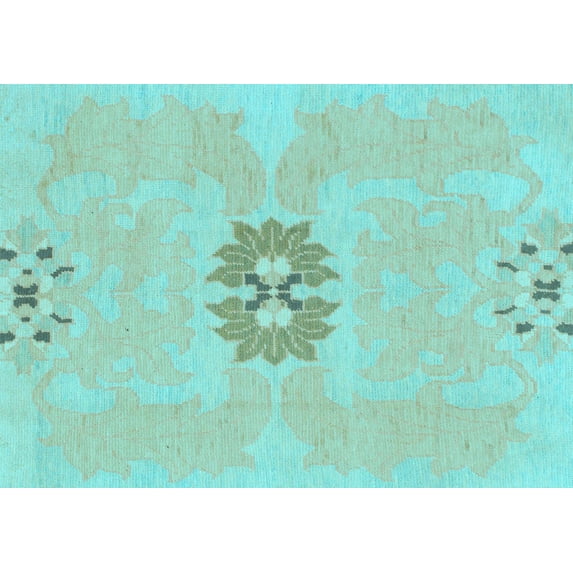 Ahgly Company Indoor Rectangle Abstract Light Blue Modern Area Rugs, 3' x 5'