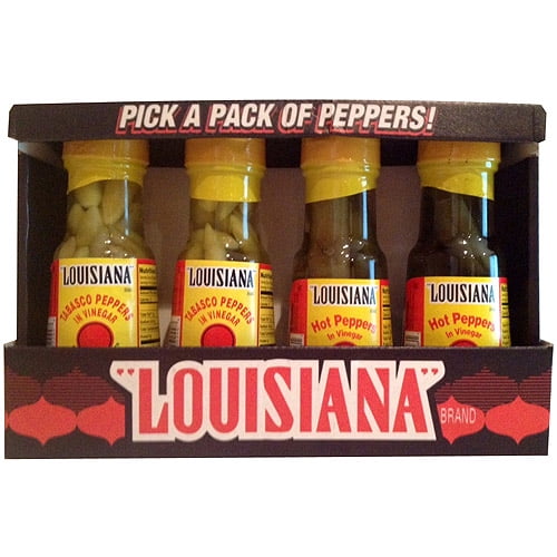 Louisiana Pick a Pack of Peppers! Peppers in Vinegar Variety Pack, 24 Fl. Oz., 4 Count