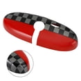 thumbnail image 2 of Black/Grey Checkered Red Rear View Mirror Cover For BMW MINI Cooper R55 R56 F7, 2 of 5