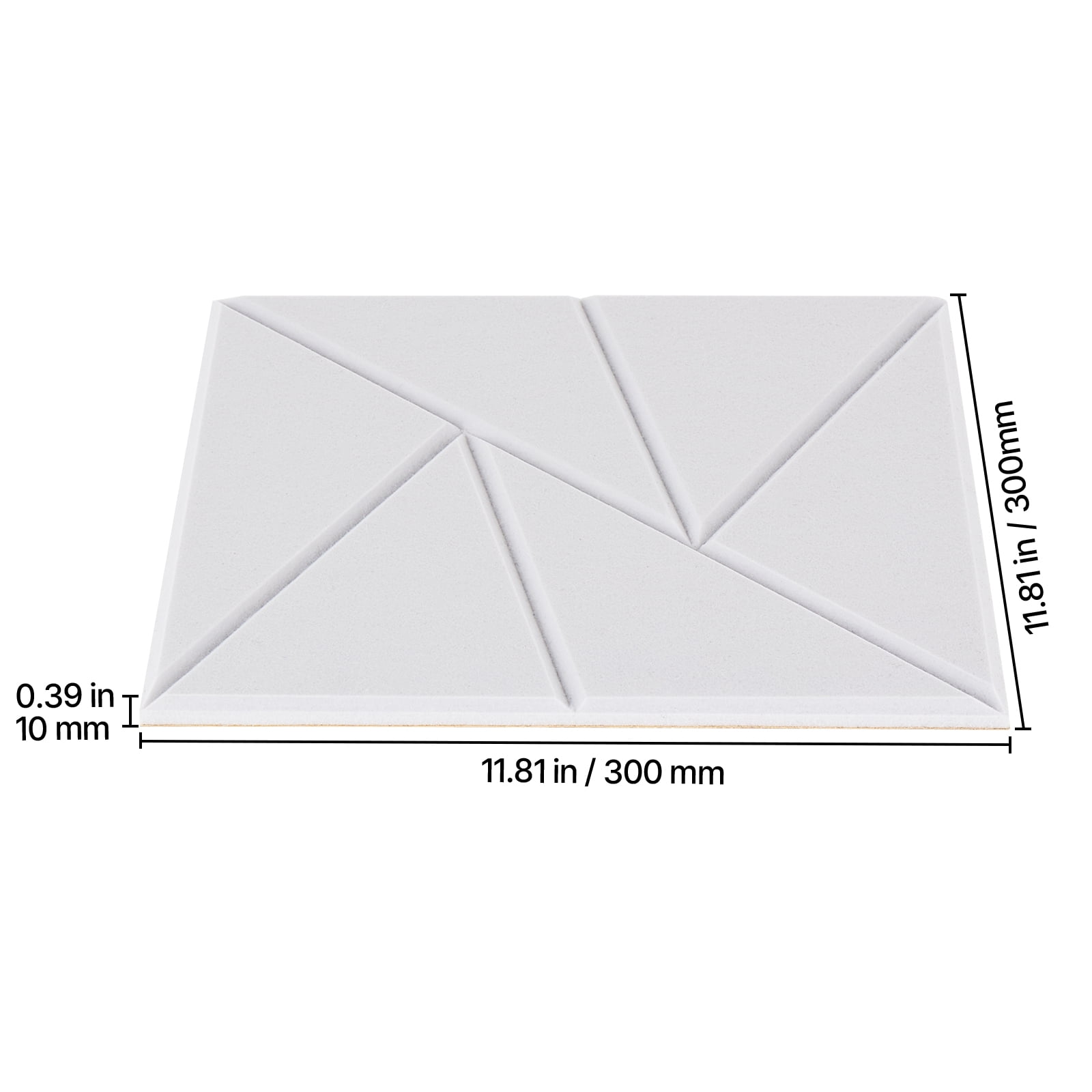 VEVOR 18 Pack Acoustic Panels with Self Adhesive, 11.8 x 11.8 x 0.4 inch Sound Proof Foam Panels, Polyester Fiber Soundproof Wall Panels High Density, for Home, Studio, Office, Theater, White