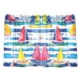 thumbnail image 7 of Yayeee Kitchen Curtains Tier Pair Light Filtering 27"x24" Rod Pocket Short Cafe Window Panel, Yellow Hand Drawn Sailboats, 7 of 7