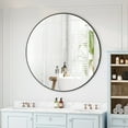 thumbnail image 7 of Noble House 42" Circular Wall Mirror, Metal-Framed Moisture-Resistant Vanity Mirror, for Bathroom, Wall Decor, Black, 7 of 7