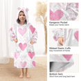 thumbnail image 3 of FORMRS Wearable Blanket Hoodie with Sleeves for Kids Cozy Flannel Sweatshirt, Geometric Love, 3 of 7