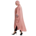 thumbnail image 6 of Women's Plus Size Abaya Maxi Dress Long Sleeve Batwing Sleeve Sequin Tassel Trim Loose Fit Caftan Robe Islamic Prayer Dress Elegant Evening Party Wedding Guest, 6 of 8