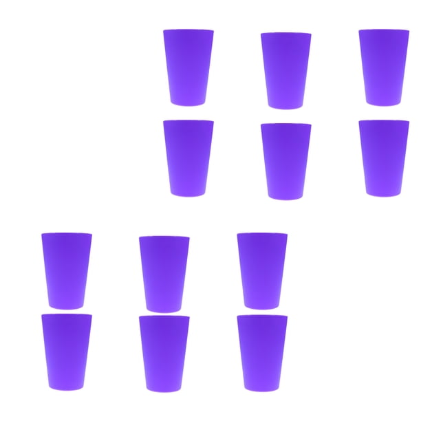 EeaseMX 12 vasos de plástico para jugo, vasos gruesos para fiestas, vasos para beber, suministros para fiestas, vasos apilables morados