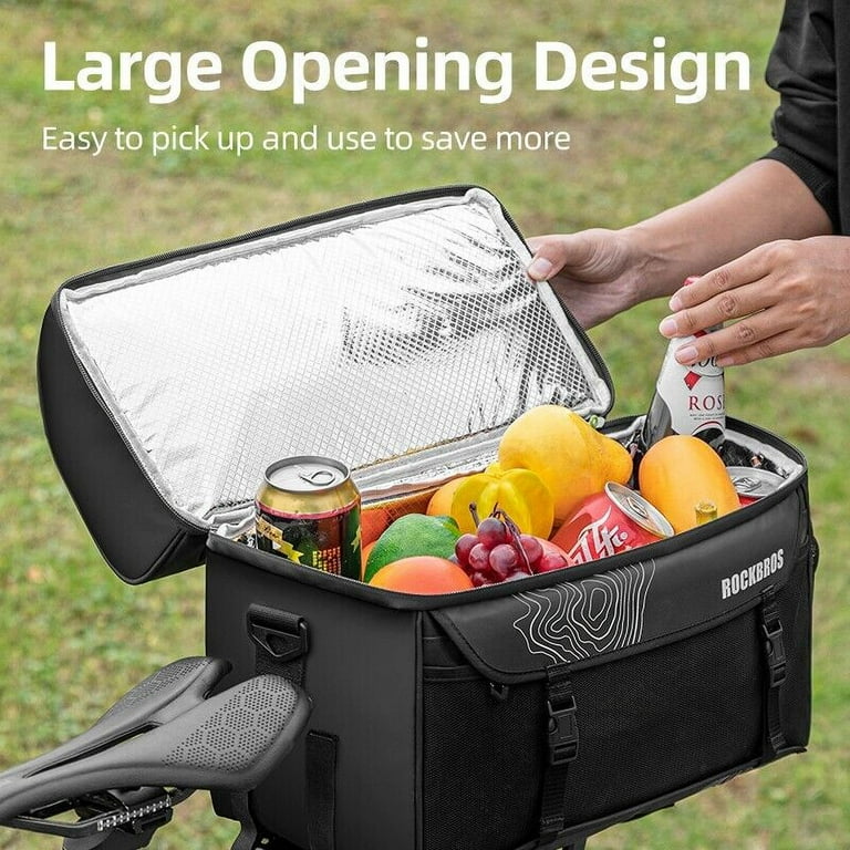 ROCKBROS Bike Trunk Cooler Rack Rear Seat Carrier Bag Insulated Bike Panniers11L Walmart