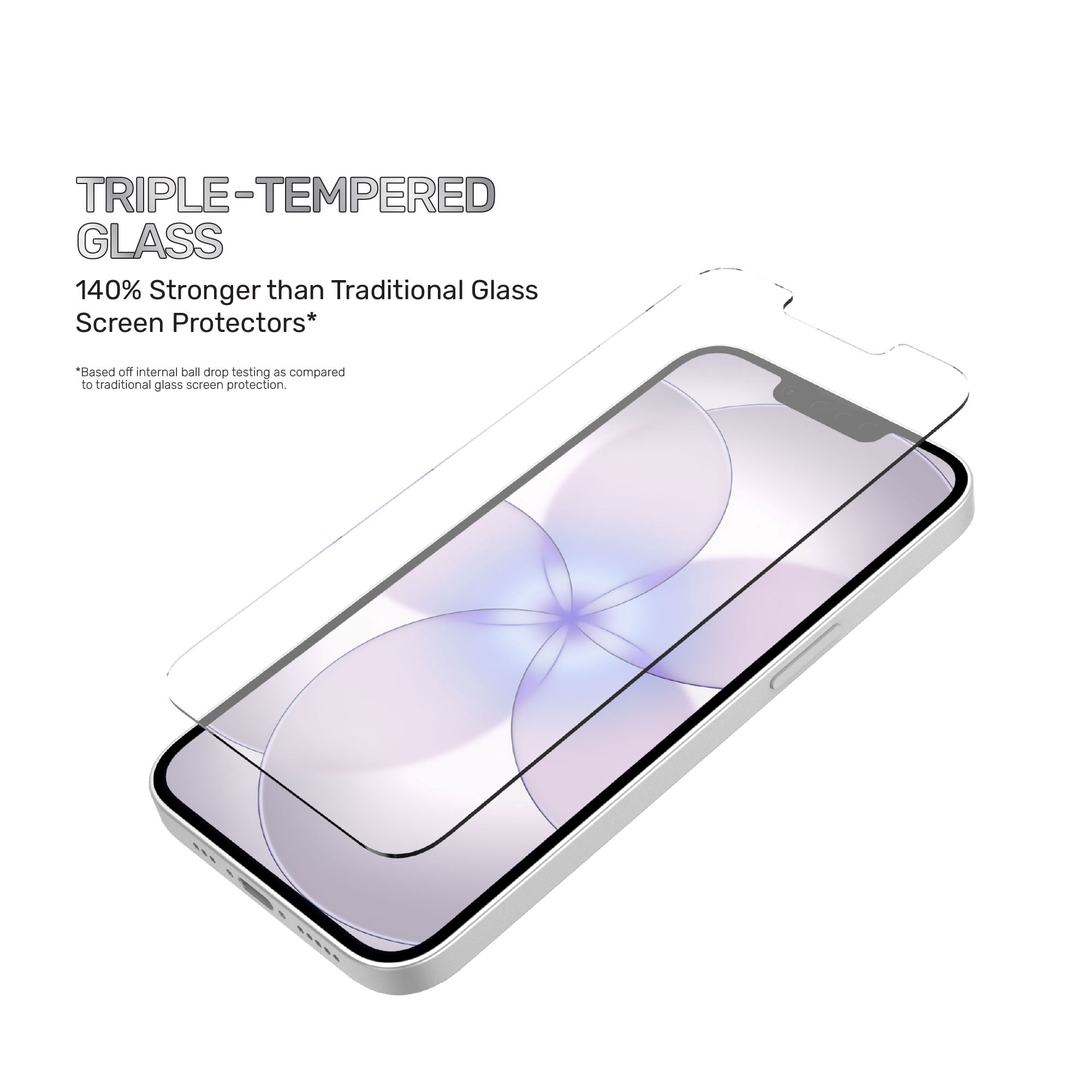 DuraGlass DefenseTech Glass Screen Protector with Blue Light Filter for iPhone 17e / 16e / 14 / 13 / 13 Pro with Easy Application Tray