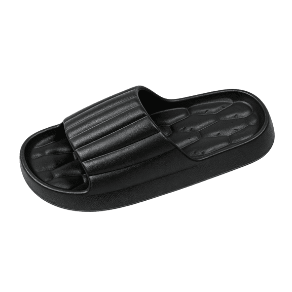 Yungyresw Slip On Slippers For Women Men Soft Lightweight Indoor Outdoor Casual Footwear Thick Sole Comfortable House Slippers Black 40