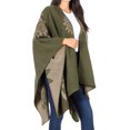 thumbnail image 5 of Sakkas Lupe Womens Reversible Poncho Wrap Cape Shawl Sweater Coat Cardigan Pattern - Sunflower Brown - One Size Regular, 5 of 7