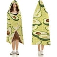 thumbnail image 3 of Avocados Fruit Wearable Hooded Blanket Fleece Throw Blanket Cloak Wrap for Adults Winter, 3 of 6