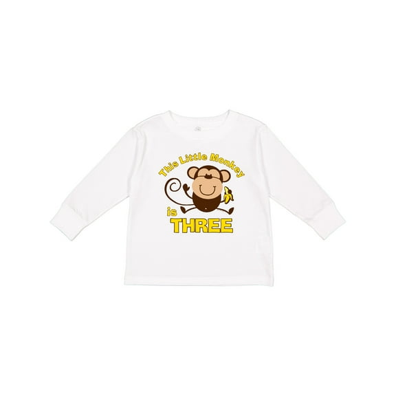 Inktastic Little Monkey 3rd Birthday Boy Boys Long Sleeve Toddler T-Shirt