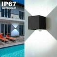 thumbnail image 3 of Lámpara de pared LED en forma de cubo, apliques de pared cuadrados de aluminio con sensor de movimiento, resistente al agua y al óxido, apagado automático durante el día y activación por movimiento, 3 of 5