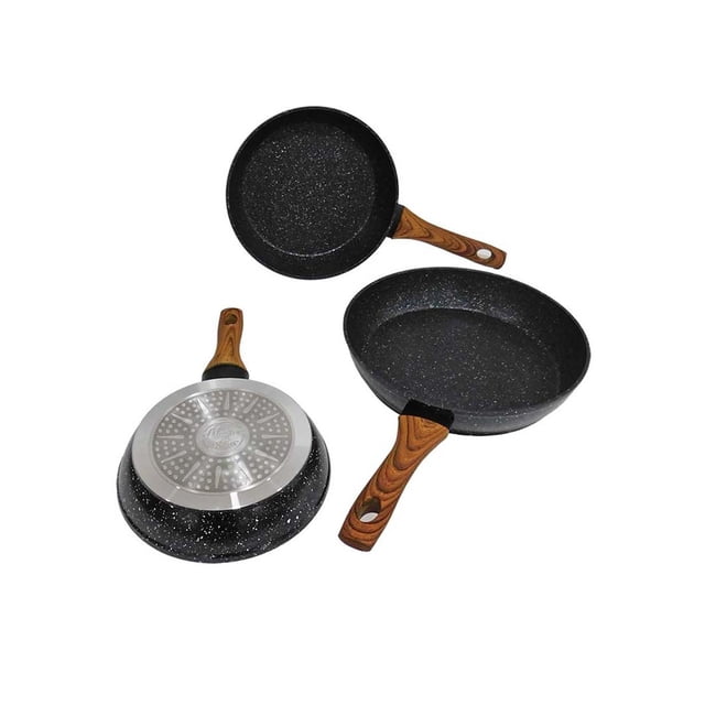 Set de 3 sartenes Good & Good con revestimiento de granito negro M108-SS0002