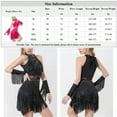 thumbnail image 6 of Women Rhinestone Lace Latin Dancewear Dress Armband Shorts Ballroom Fringe Skirt Samba Party Stage Clothes Outfit, 6 of 6