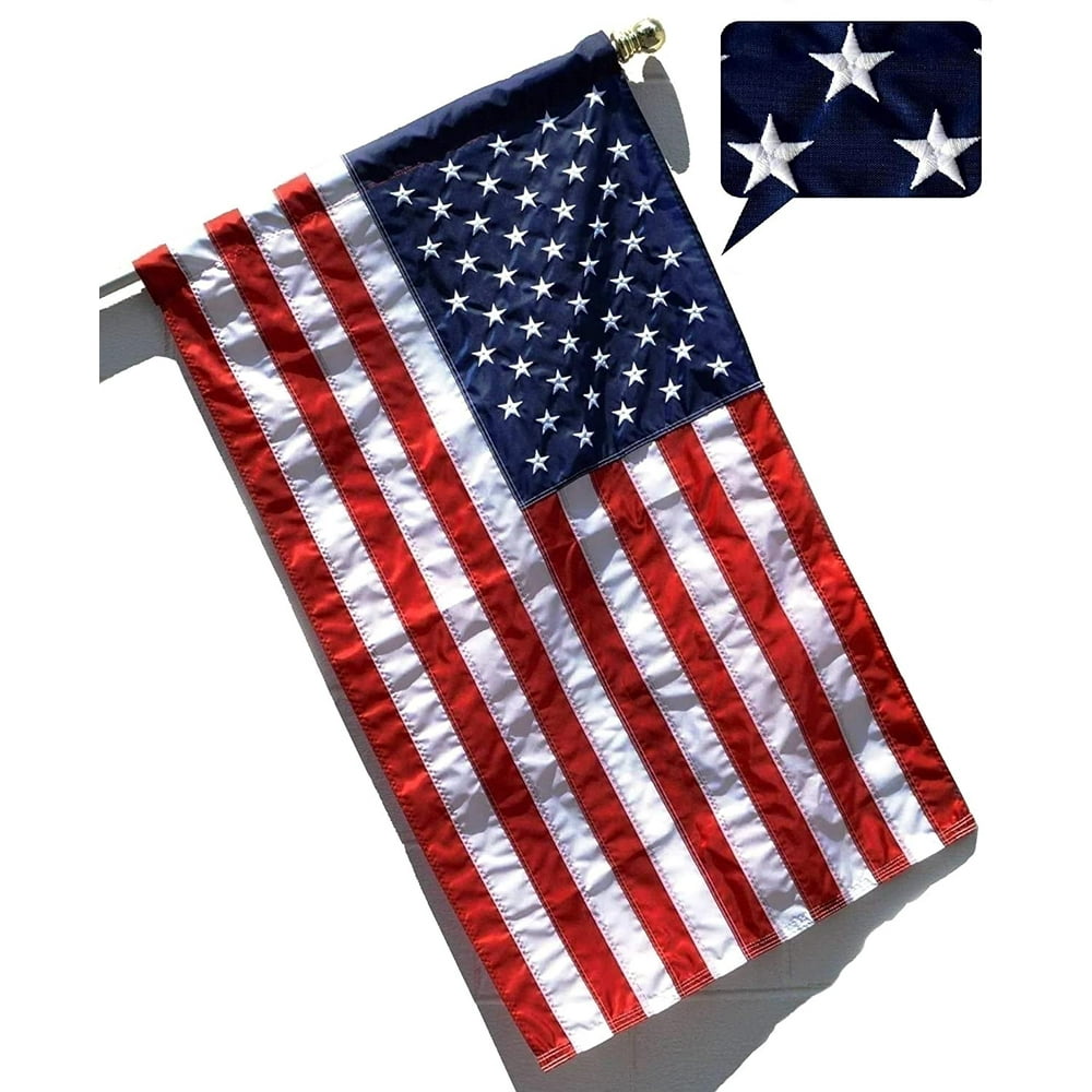 US Flag Factory   2x3 FT US American Flag (Pole Sleeve) (Embroidered