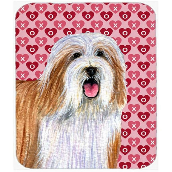 Bearded Collie Hearts Love And Valentines Day Mouse Pad, Hot Pad or Trivet
