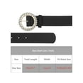 thumbnail image 4 of INSPIRE CHIC Women's Belt Rhinestones Pearl Buckle Fashion Sweet Belts for Dresses Pants 106x3.5cm/41.7x1.4" Black, 4 of 6