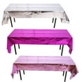 thumbnail image 6 of FELTECHELECTR Birthday Party Tablecloth Rosy Shiny 1Pack Rectangle For Table Covers For Party Waterproof Scratch Resistant, 6 of 8