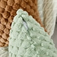 thumbnail image 3 of HAPPINESS 20x20 Sage Green Fuzzy Plush Faux Fur Christmas Decorative Throw Pillow Covers, Super Soft Cozy (2 Count), 3 of 8