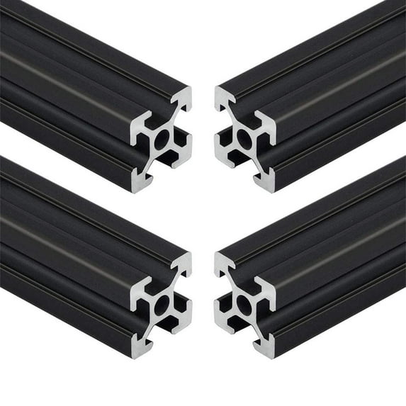 4pcs 1150mm T Slot 2020 Aluminum Extrusion European Standard Anodized Linear Rail for 3D Printer Parts and CNC DIY (Black)