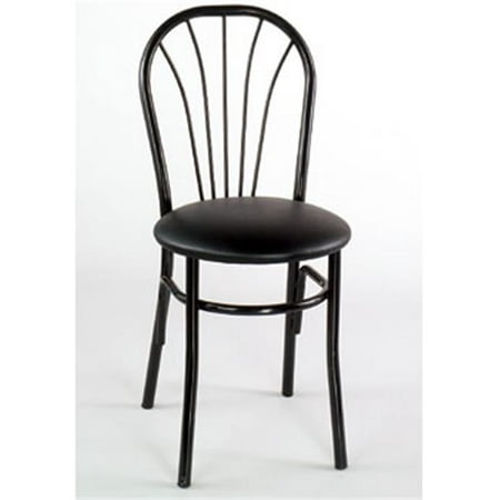 Alston Quality 1896 BLK-Black Walnut Cafe Metal Side Chair With Upholstered Seat Black