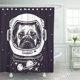 thumbnail image 1 of ABPHQTO Astronauta de Pug en casco de astronauta Retrato de perro para animal Negro Blanco Astrología Juego de cortinas de ducha de baño impermeables 165x180 cm ABPHQTO PKNMT66x72Shower-10344, 1 of 2