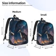thumbnail image 2 of School Backpack for Women/Men - Night Sky Wolf Lightweight Canvas Travel Bag School Back Pack Laptop Bag with Laptop Compartment, 2 of 5
