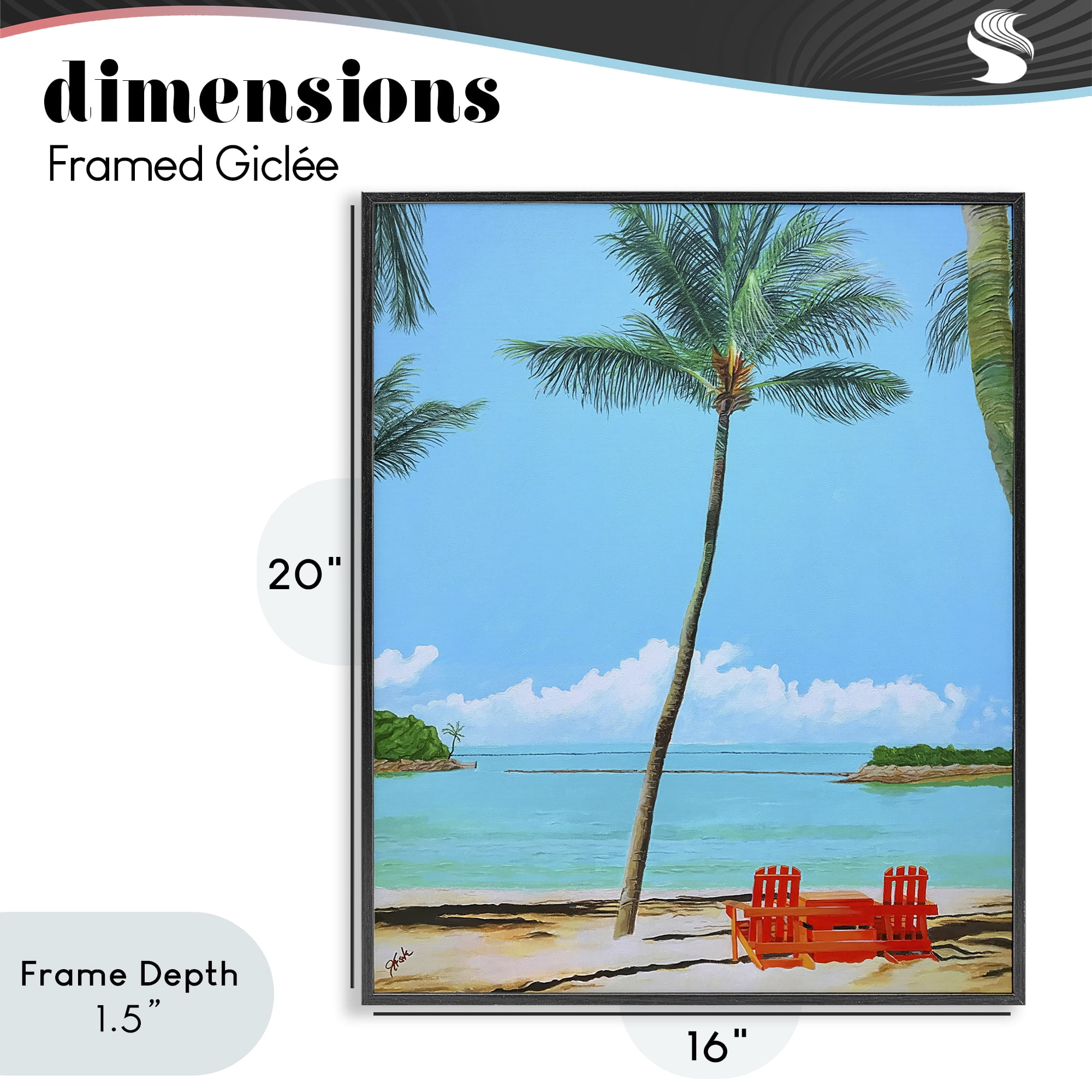 Stupell Industries Dreaming Of Palm Trees Black Framed Giclee Art, design by John Jaster