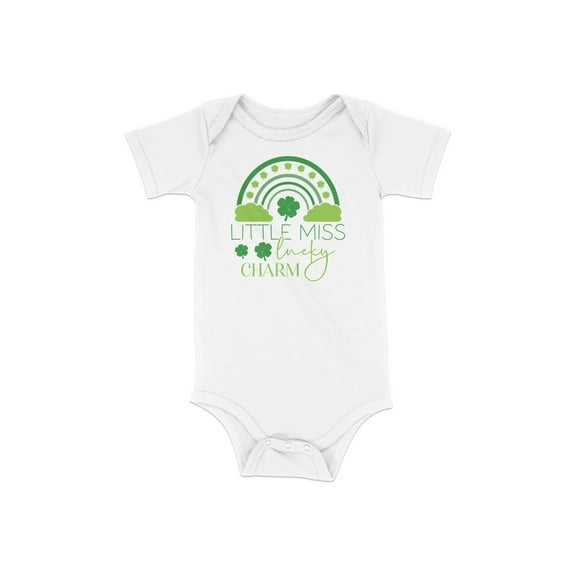 St. Patrick's Day Onesie, Little Miss Lucky Charm, Green Rainbow, Newborn Infant Bodysuit, Cute Baby Shower Gift, Irish Themed Outfit