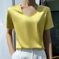 thumbnail image 2 of Diufon Women's Dressy Tops Stain Spring Summer Short Sleeve V Neck Shirts Trendy Comfy Basic Business Blouses, 2 of 3