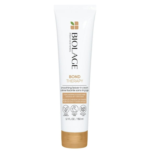 Biolage Bond Therapy Smoothing Leave-In Cream - Builds Bonds and Deeply Conditions, Vegan and Paraben & Sulfate-Free, Salon Professional Treatment