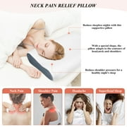 NUBILY Memory Foam Pillow – Upgrade Ergonomic Orthopedic Support Pillow for Cervical Neck Pain, Back and Side Sleepers, Hypoallergenic, Grey Blue