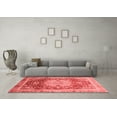 thumbnail image 3 of Ahgly Company Machine Washable Indoor Square Abstract Red Modern Area Rugs, 6' Square, 3 of 4