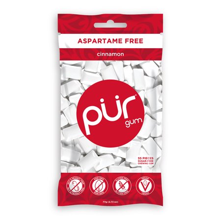 PUR Gum, Aspartame Free Cinnamon Gum, 55pcs (Best Gum Without Aspartame)