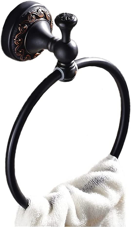 Oil Rubbed Bronze RV Wall Mounted Towel Rack with Hand Towel Ring Decorative 